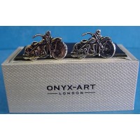 ONYX-ART CUFFLINK SET - MOTORCYCLE V TWIN CLASSIC